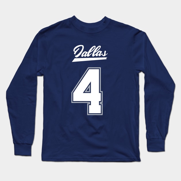 Dak Jersey Shirt Long Sleeve T-Shirt by johnnystackart